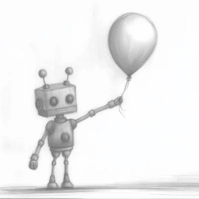 Lonely Robot with Balloon