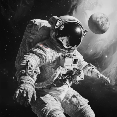 Realistic Astronaut in Space