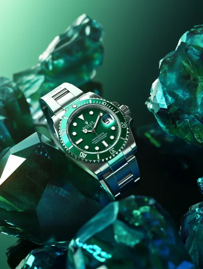 Elegant Green Rolex Watch