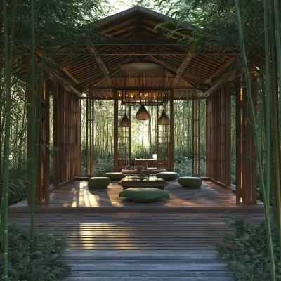 Tea House in Bamboo Forest