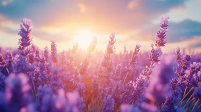 Lavender Field in Morning Sun