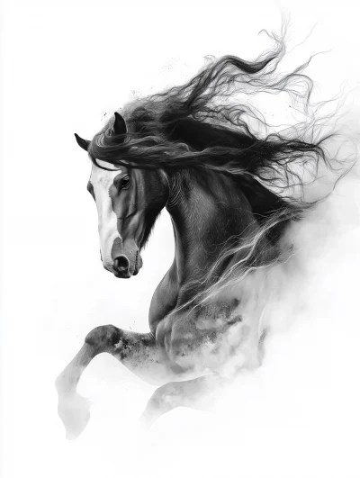 Friesian Horse in Motion