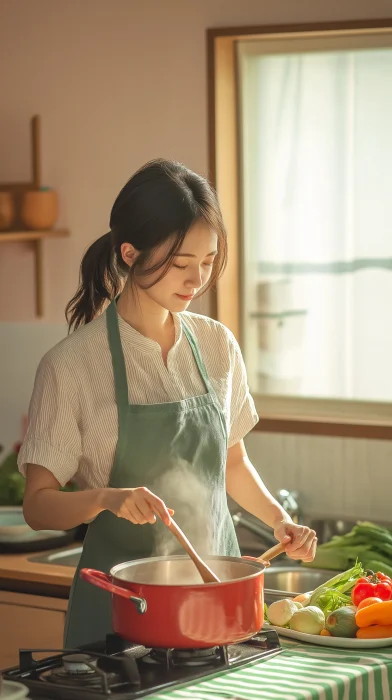 Young Woman in Kitchen