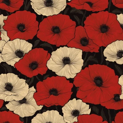 Poppy Pattern Fabric Texture