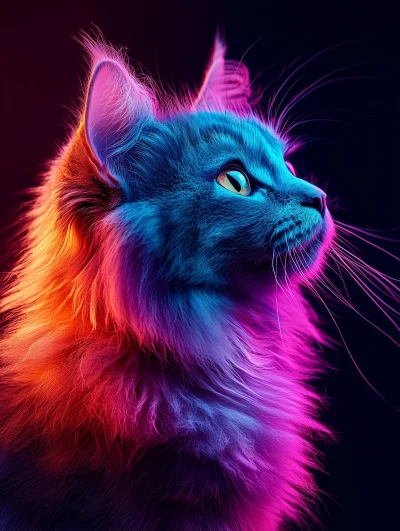 Persian Cat in Blue Tones