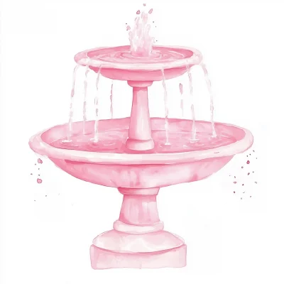 Whimsical Park Fountain Clipart