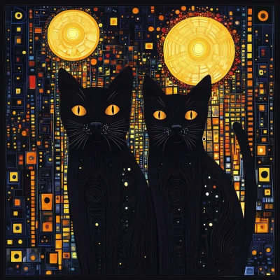 Halloween Black Cats Poster