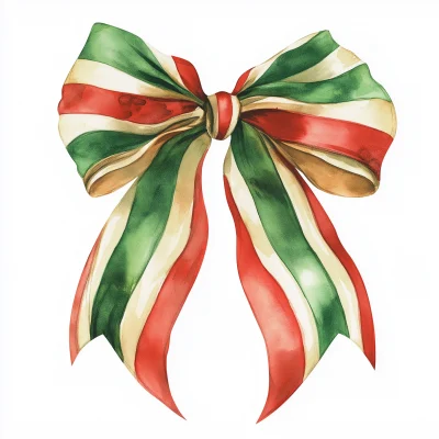 Hyperrealistic Christmas Stripe Bow