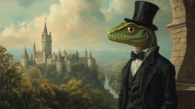 Lizard Gentleman at the Castle