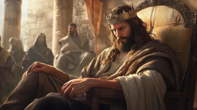 King Saul in His Throne