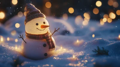 Joyful Snowman Illustration