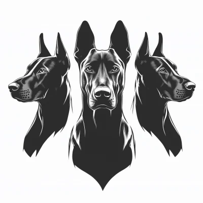 Doberman Heads Logo