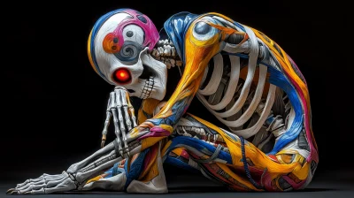 Colorful Grim Reaper Sculpture