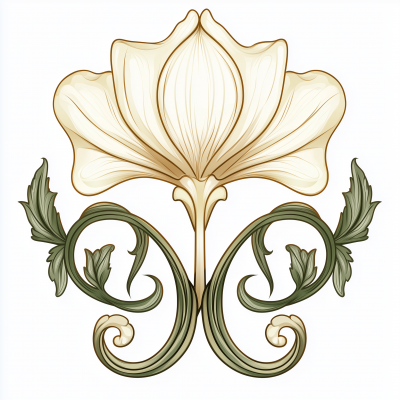 Art Nouveau Flower Capitul