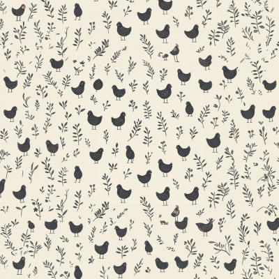 Stylized Chicken and Cheese Pattern