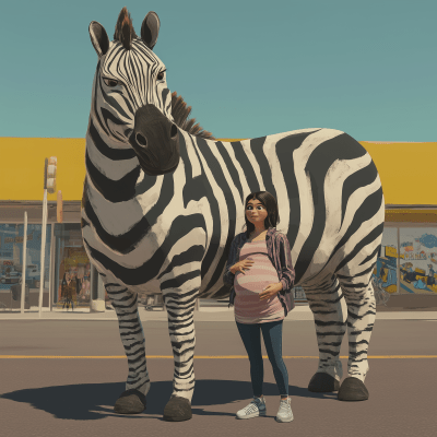 Zebra and Teenager