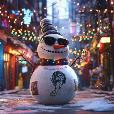 Tattooed Snowman in Brooklyn