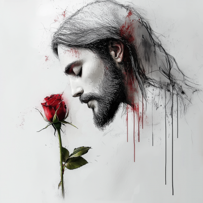 Jesus with Roses