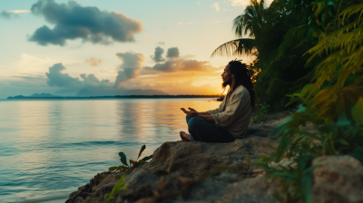 Bob Marley Meditating