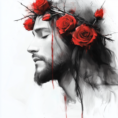 Jesus with Roses