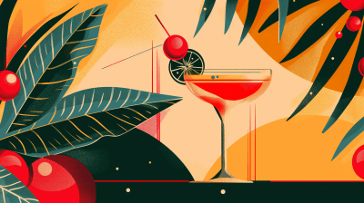 Minimalist Art Deco Holiday Cocktail