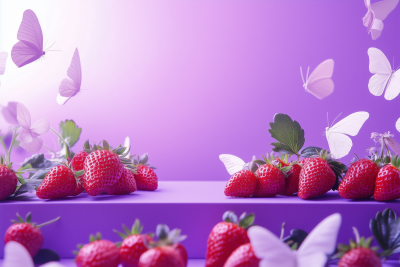 Purple Table with Strawberries