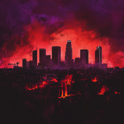 Horror themed Los Angeles skyline