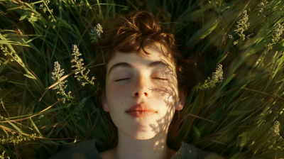 Woman Sleeping in Grass