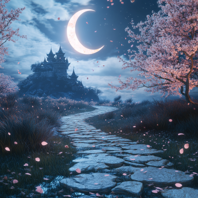 Dreamy Moonlit Landscape