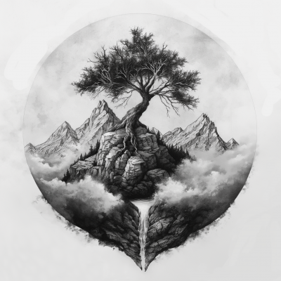 Tattoo Sketch of Mount Tabor