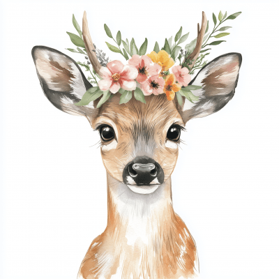 Watercolor Deer Print