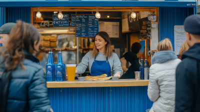 Royal Blue Crepe Stand