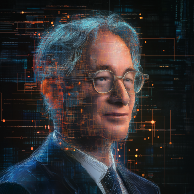 Futuristic Portrait of Geoffrey Hinton