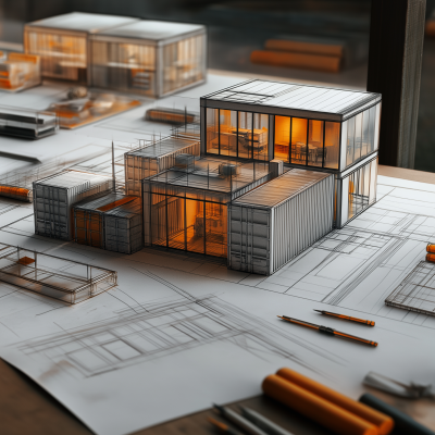 Architectural Render of Modular Building