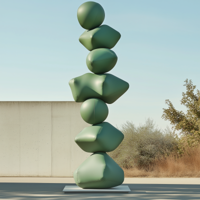 Vertical Sculpture of Inflated Shapes