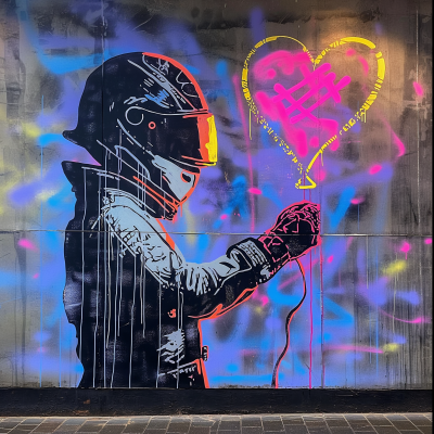 Colorful Banksy Style Art