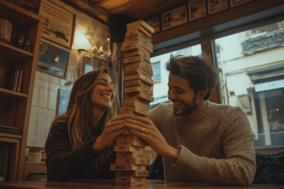 Jenga Tower in Progress