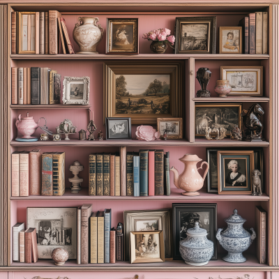 Pastel Bookshelf Display