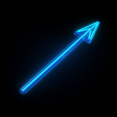 Neon Blue Arrow