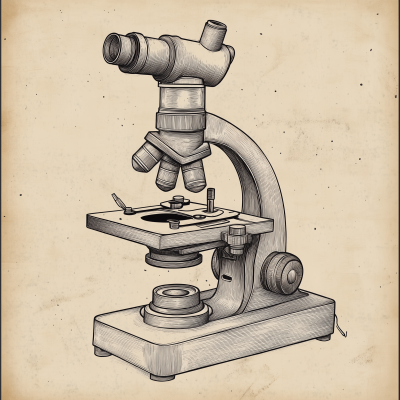 Rustic Microscope Drawing