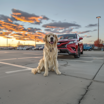 Golden Retriever Sitting Calmly