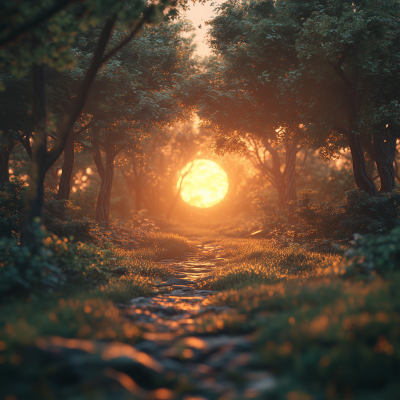Sunrise Over Trees