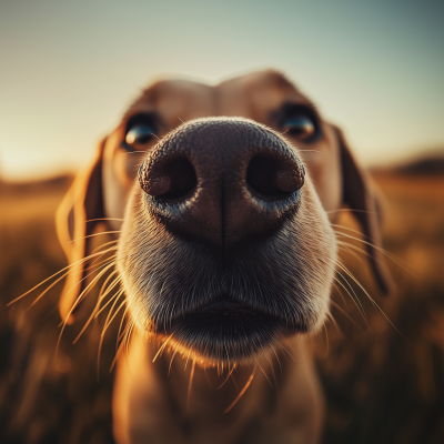 Dog Nose Pressed Against Lens