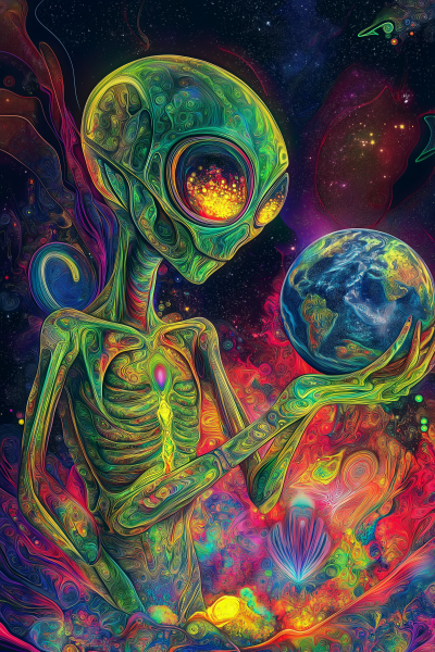 Alien Holding Earth