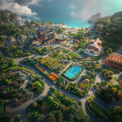 Aerial View of Vibrant Landscape
