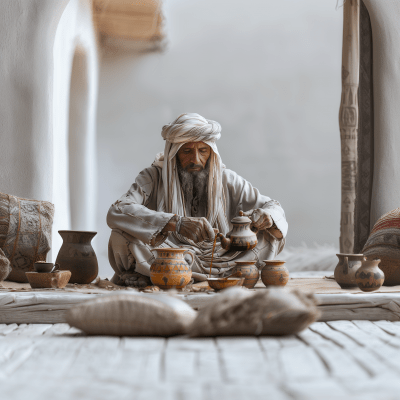 Saudi Man Pouring Coffee