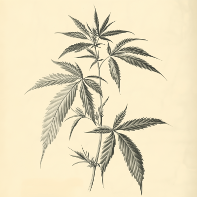 Vintage Botanical Drawings of Cannabis