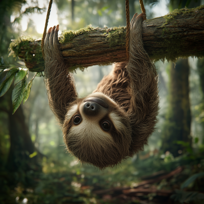 Sloth Hanging in the Forest