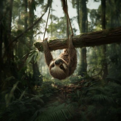 Sloth Hanging in the Forest