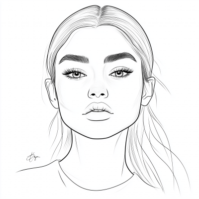 Latino Girl Outline